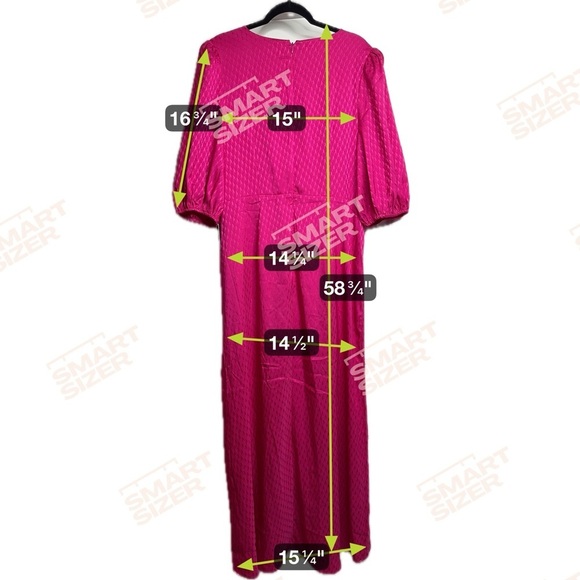 🆕 Express Women Pink V Neck Open Front Faux Wrap Knotted Waist Hi-Lo Maxi Dress - Picture 7 of 7